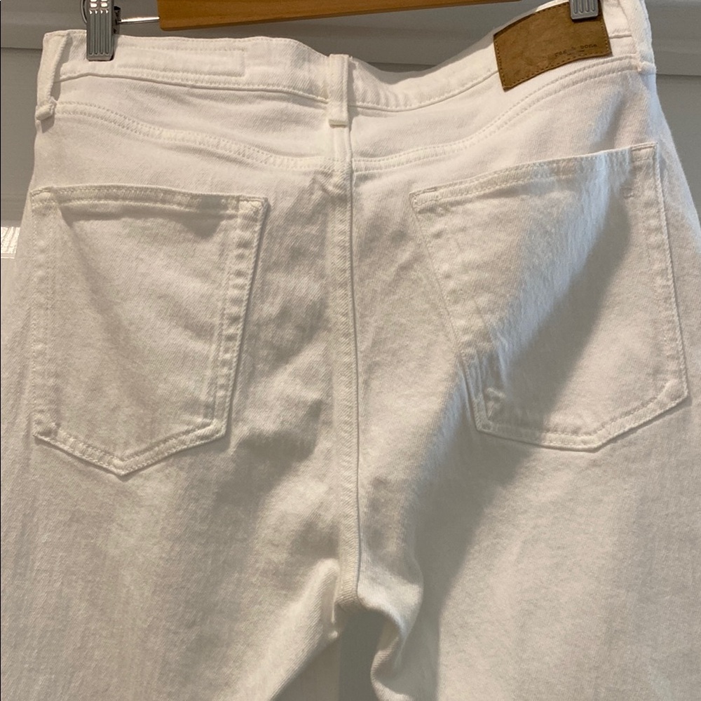 Rag & Bone White Straight Leg Jeans - Picture 3 of 9